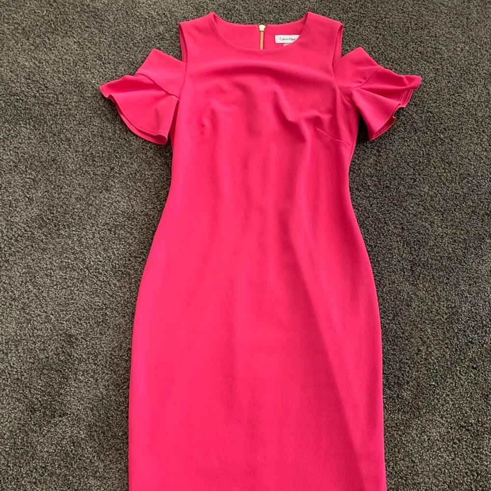 Calvin Klein Hot Pink Dress. Worn ONCE .